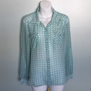 About a girl BLOUSE CHECKERED BUTTON DOWN SIZE M